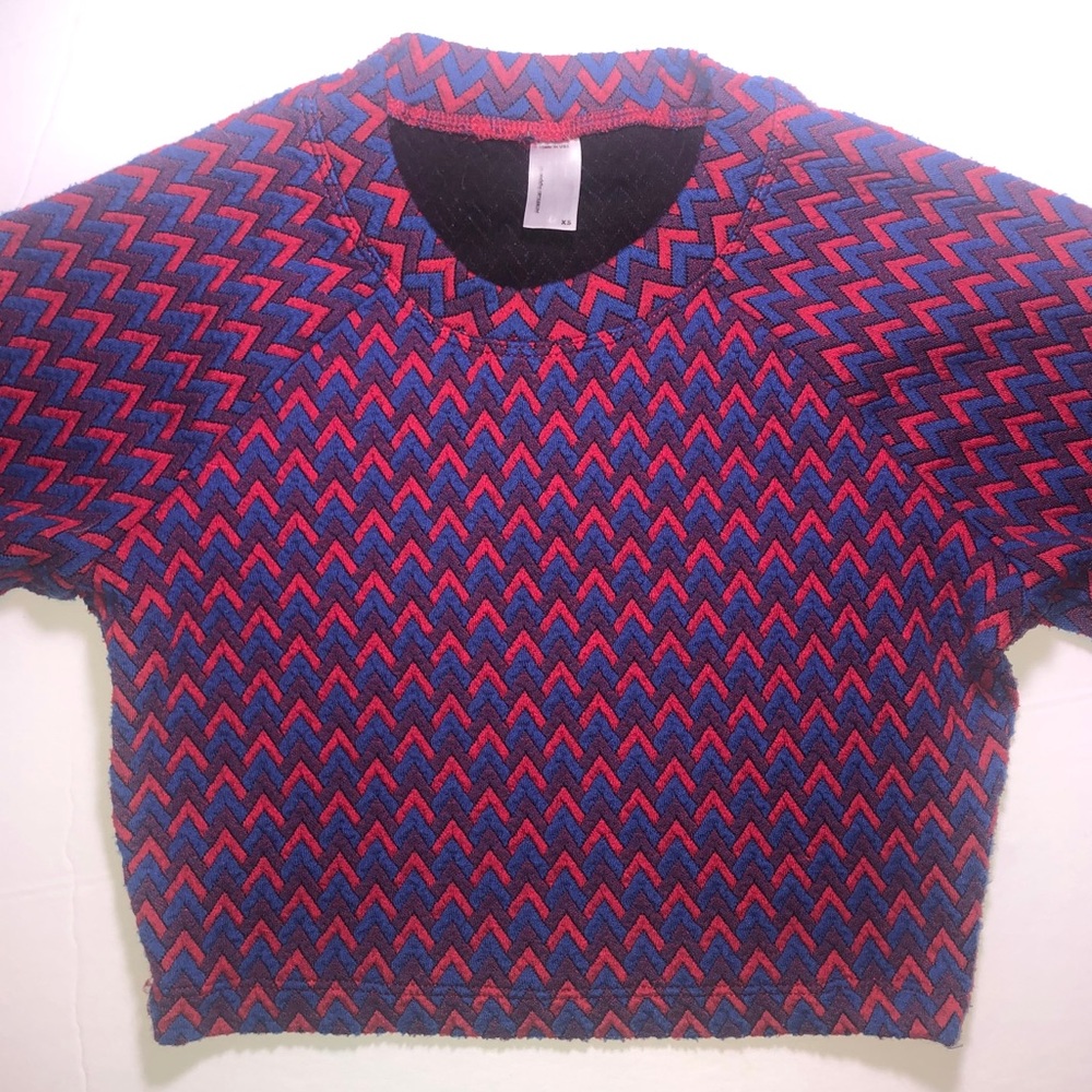 Zig Zag Print American Apparel Cropped Sweater
